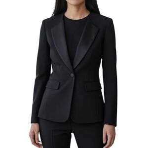 VINTAGE CARLISLE BLACK SATIN LAPEL BLAZER SIZE 14 NWOT